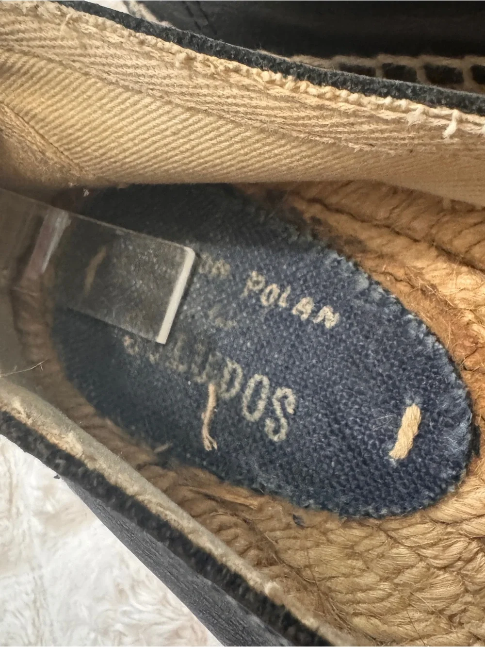 Soludos x Jason Polan 7.5 Eye Wink Black Leather Espadrille Flats Shoes